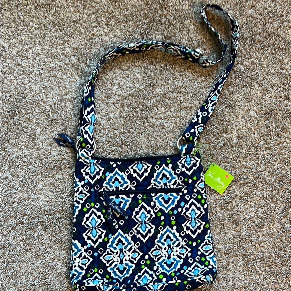 Vera Bradley Blue and Green Geometric Crossbody Bag